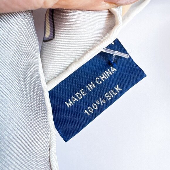 Silk Twill Geometric Print Colourful Hand Rolled Square Scarf - Picture 10 of 10